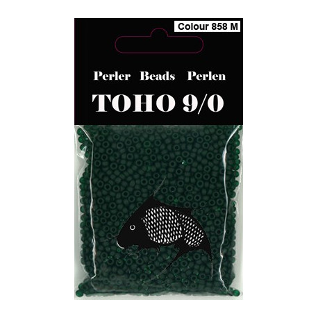 Nr 858 M Toho Broderiperle 9/0 mat mørkegrøn