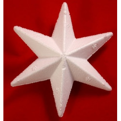 Styropor stjerne 17 cm 6 takket
