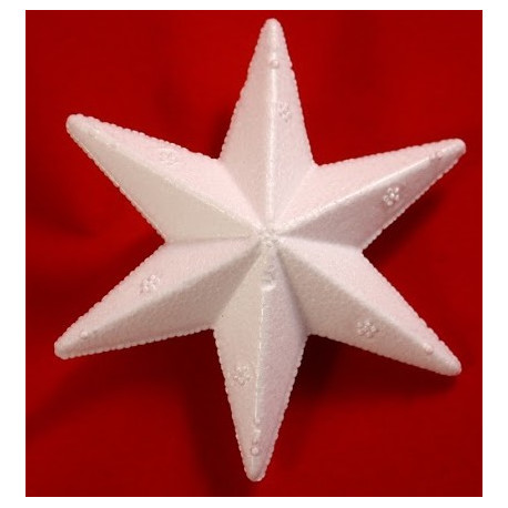 Styropor stjerne 17 cm 6 takket