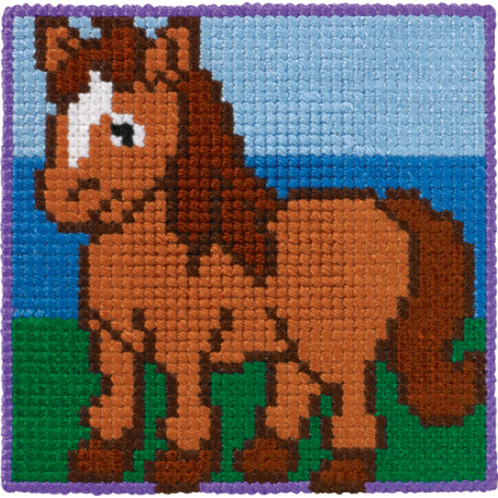 Hesthoved børnestramaj 25 x 25 cm