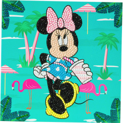 Minnie på Ferie 18x18 cm Diamant kort