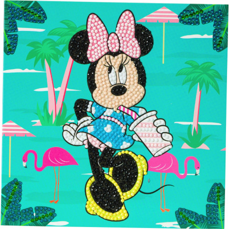 Minnie på Ferie 18x18 cm Diamant kort