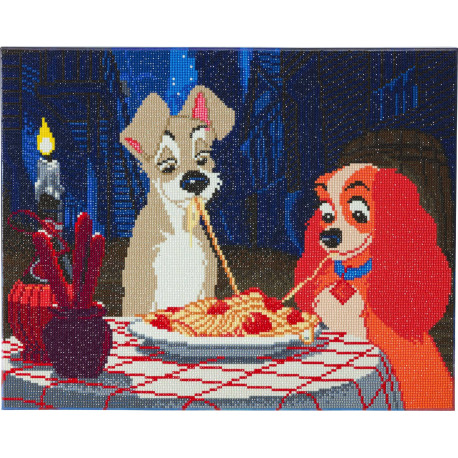 Lady og vagabonden 40 x 50 cm Diamant Billede