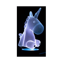 Enhjørning lampe 3D