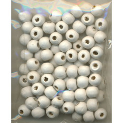 træperle 10 mm hvid