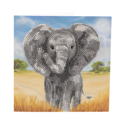 Diamant Kort Baby Elefant 18 x 18 cm