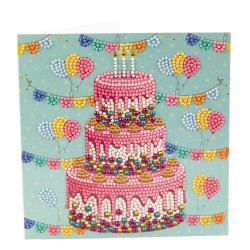 Fødselsdagskage 18x18 cm Diamant kort
