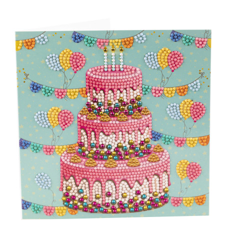 Fødselsdagskage 18x18 cm Diamant kort