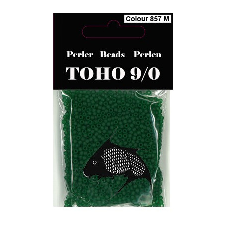 Nr 857M Toho Broderiperle 9/0 mat grøn